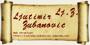 Ljutimir Zubanović vizit kartica